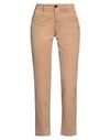 Peuterey Woman Pants Camel Size 10 Cotton, Elastane In Beige