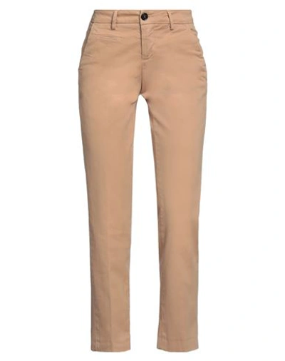 Peuterey Woman Pants Sand Size 8 Cotton, Elastane In Beige