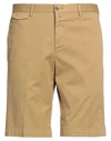 Pt Torino Man Shorts & Bermuda Shorts Camel Size 30 Cotton, Elastane In Beige