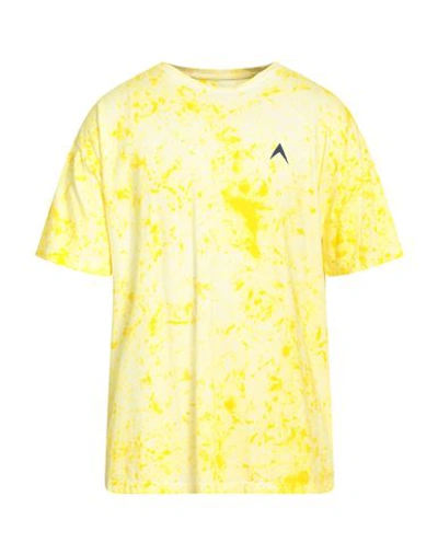 Hangar Man T-shirt Yellow Size M Cotton, Elastane