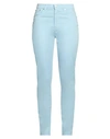 Trussardi Woman Pants Sky Blue Size 26 Cotton, Elastane