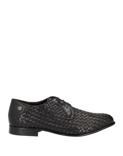 Baldinini Man Lace-up Shoes Black Size 12 Leather
