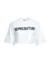 SEMICOUTURE SEMICOUTURE WOMAN T-SHIRT WHITE SIZE L POLYESTER