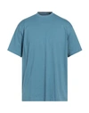 Y-3 MAN T-SHIRT PASTEL BLUE SIZE L COTTON, ELASTANE