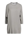 Agnona Woman Sweater Grey Size S Cotton, Silk