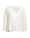 Même Road Woman Top Cream Size 4 Viscose, Rayon In White