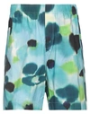 Amaranto Man Shorts & Bermuda Shorts Turquoise Size 34 Cotton In Blue