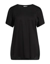 Arovescio Woman T-shirt Black Size 10 Supima
