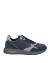 Alberto Guardiani Man Sneakers Navy Blue Size 12 Leather