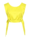 Msgm Woman Top Yellow Size 6 Viscose