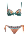 Vacanze Italiane Woman Bikini Deep Teal Size 14 Polyester, Elastane In Green