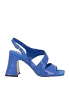 JEANNOT JEANNOT WOMAN SANDALS BRIGHT BLUE SIZE 7 SOFT LEATHER