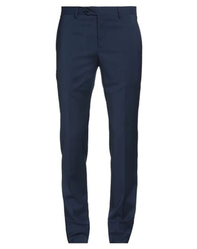 Manuel Ritz Man Pants Navy Blue Size 36 Virgin Wool, Elastane
