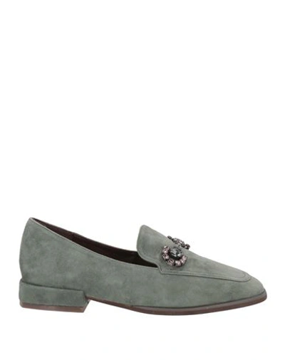 Alma En Pena . Woman Loafers Sage Green Size 6 Leather In Gray
