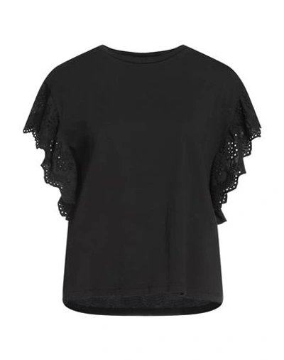 Le Sarte Del Sole Woman T-shirt Black Size L Cotton, Elastane