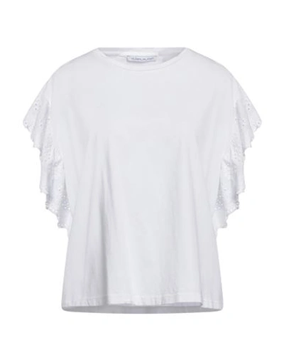 Le Sarte Del Sole Woman T-shirt White Size L Cotton, Elastane