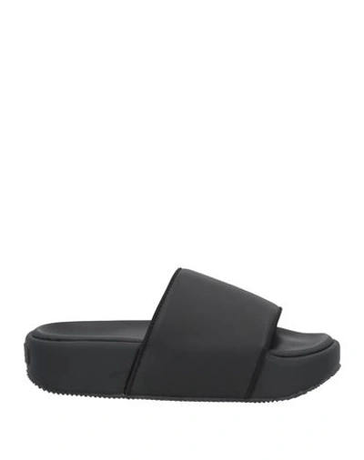 Y-3 Man Sandals Black Size 4 Soft Leather