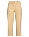 19.70 Nineteen Seventy Woman Cropped Pants Sand Size 8 Cotton In Beige