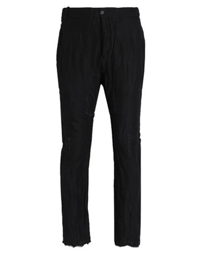 Masnada Man Pants Black Size 34 Cotton, Linen, Metal