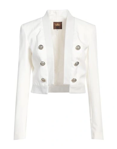 Gil Santucci Woman Blazer White Size 8 Polyester, Elastane