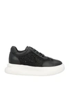 Baldinini Woman Sneakers Black Size 11 Leather In Black