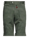 Isaia Man Shorts & Bermuda Shorts Military Green Size 32 Cotton, Elastane In Green