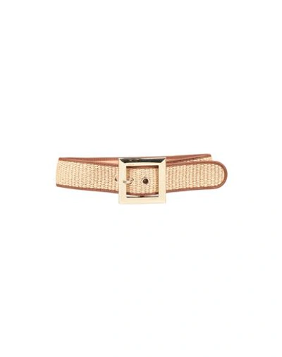 Max Mara Woman Belt Brown Size S Cotton, Polyamide, Bovine Leather