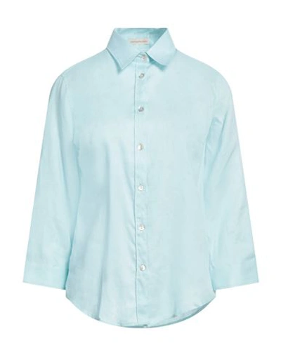 Camicettasnob Woman Shirt Sky Blue Size 10 Linen