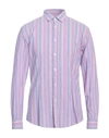 Grey Daniele Alessandrini Man Shirt Lilac Size 17 Cotton In Purple