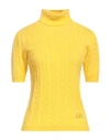 Anna Molinari Woman Turtleneck Yellow Size S Wool, Cashmere