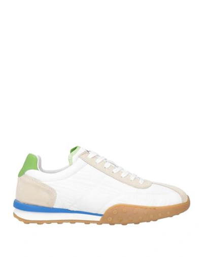 Baldinini Man Sneakers White Size 8 Textile Fibers, Leather