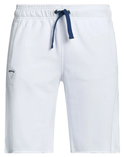 Blauer Man Shorts & Bermuda Shorts White Size L Cotton, Polyester