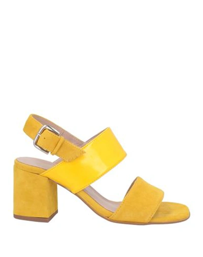Paola Ferri Woman Sandals Yellow Size 6 Leather