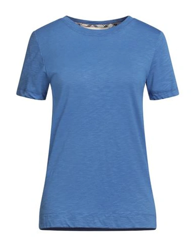 Barbour Woman T-shirt Blue Size 8 Cotton, Modal