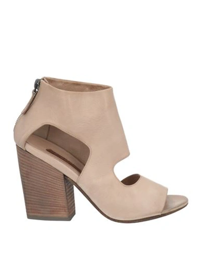 Marsèll Woman Ankle Boots Khaki Size 5 Leather In Beige