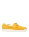Barbati Man Loafers Ocher Size 10 Leather In Yellow