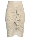 Masscob Woman Mini Skirt Sand Size 10 Cotton, Linen In Beige