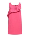 Manila Grace Woman Mini Dress Fuchsia Size 4 Cotton, Polyester In Pink