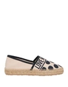 LOVE MOSCHINO LOVE MOSCHINO WOMAN ESPADRILLES BEIGE SIZE 8 TEXTILE FIBERS