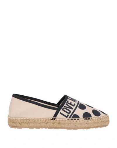 Love Moschino Woman Espadrilles Beige Size 11 Textile Fibers