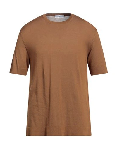 Pt Torino Man Sweater Brown Size 42 Cotton, Silk