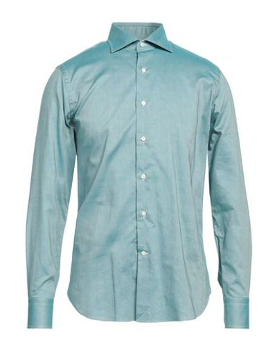 Alessandro Gherardi Man Shirt Deep Jade Size 17 Cotton In Green