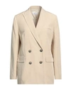 Rebel Queen By Liu •jo Woman Blazer Beige Size 8 Viscose, Linen In Beige