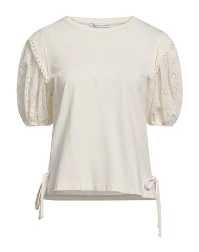 Le Sarte Del Sole Woman T-shirt Cream Size Xl Cotton, Elastane In White