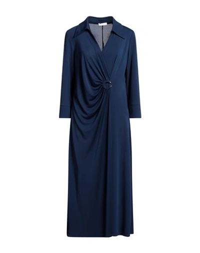 Diana Gallesi Woman Maxi Dress Navy Blue Size 16 Polyester