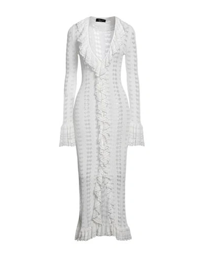 Blumarine Woman Maxi Dress White Size 6 Viscose, Cotton