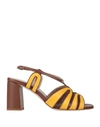 CHEVILLE CHEVILLE WOMAN SANDALS YELLOW SIZE 7 LEATHER