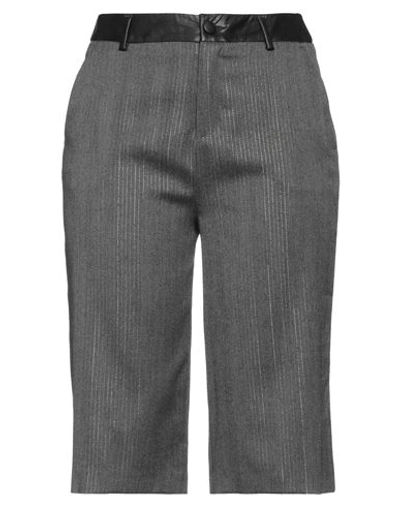 Liu •jo Woman Shorts & Bermuda Shorts Lead Size 6 Polyester, Viscose, Metallic Fiber, Elastane In Grey