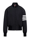 Thom Browne Man Jacket Midnight Blue Size 1 Polyester In Grey