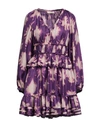 Ulla Johnson Emery Blouson-sleeve Shibori Silk Mini Dress In Purple